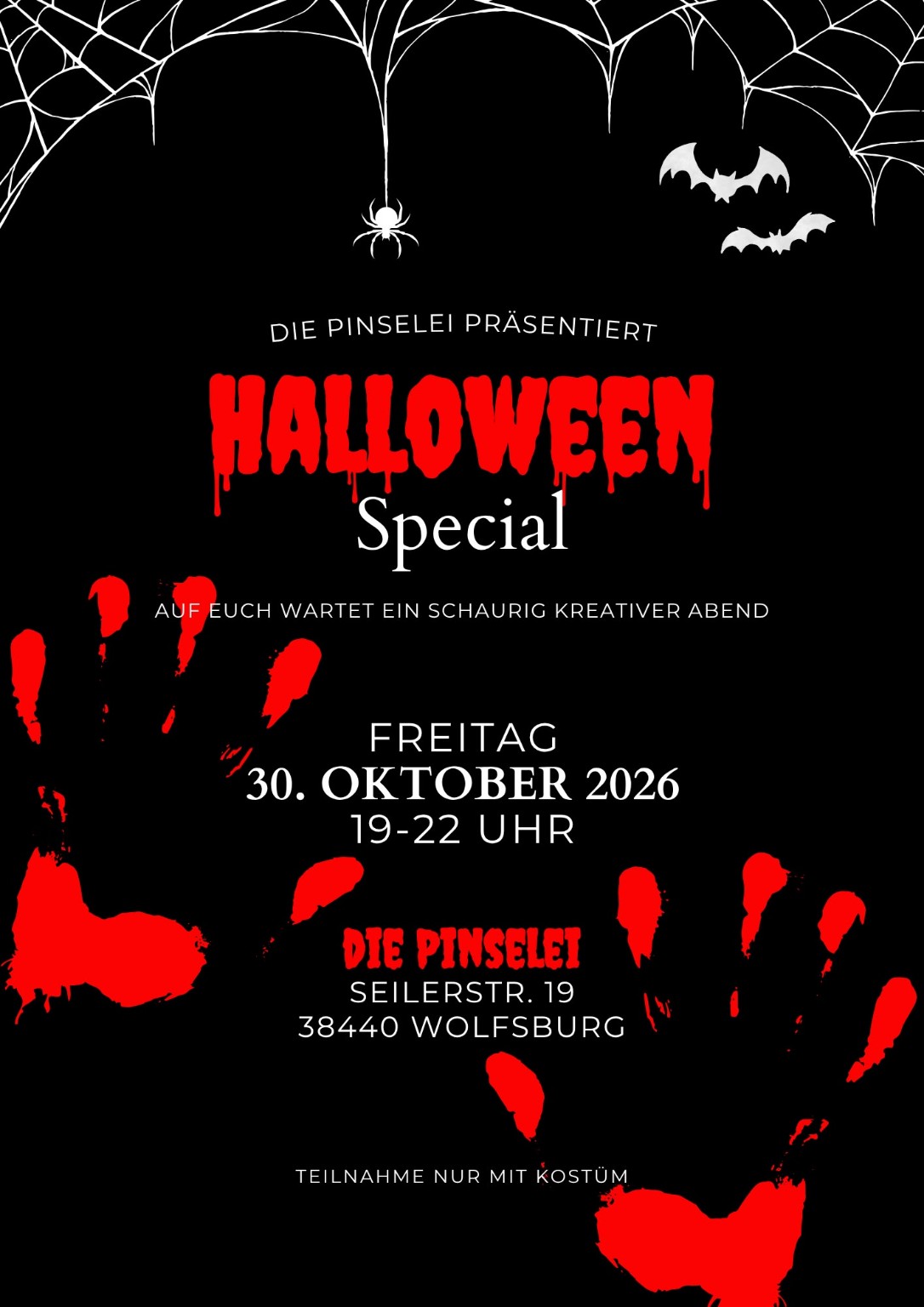 Halloween Special, 30. Oktober 2026, 19 bis 22 Uhr, Kostüm erforderlich